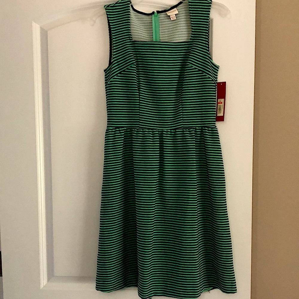 Green/Navy striped Merona XS dress
